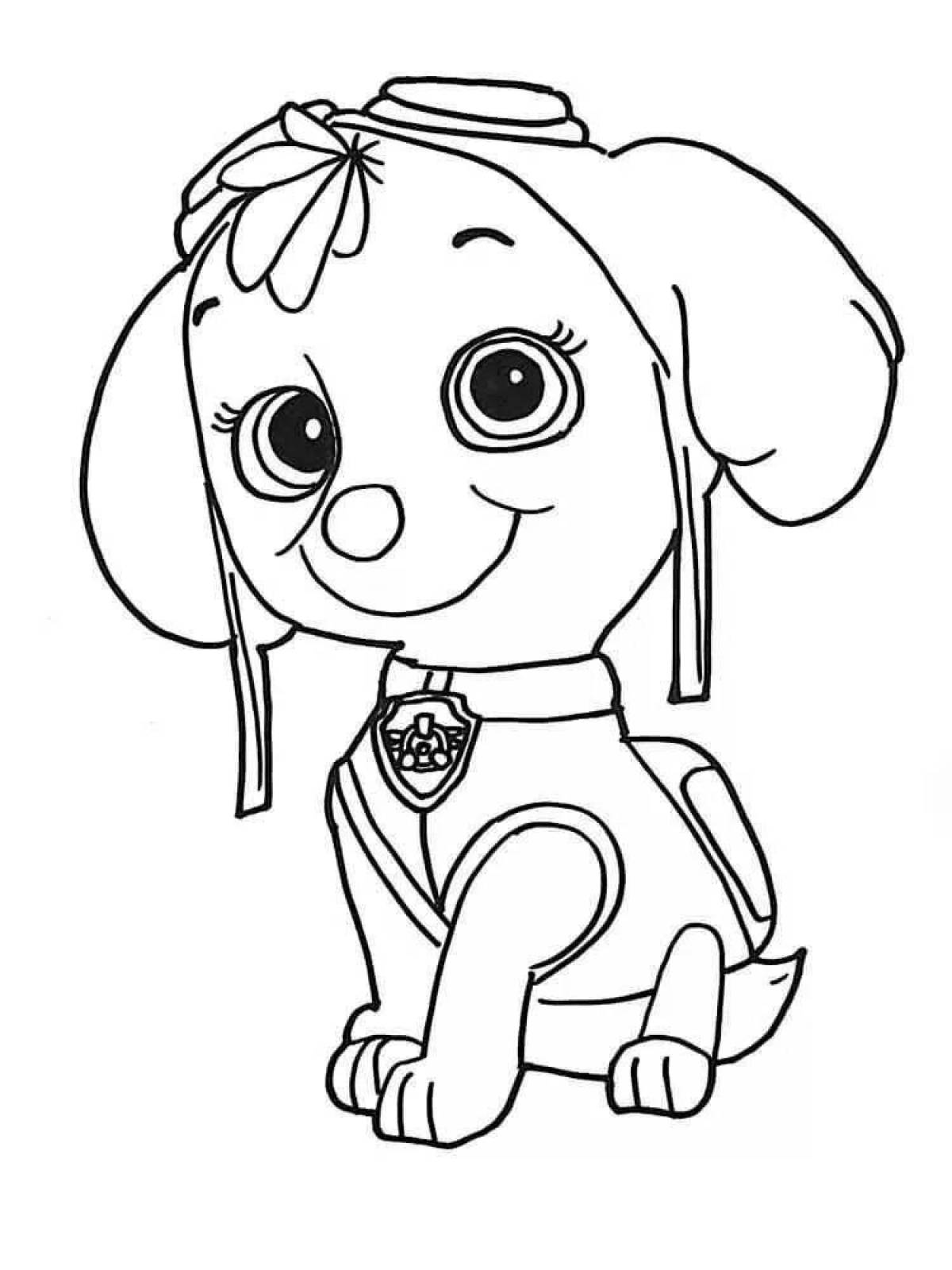Cute skye puppy coloring page