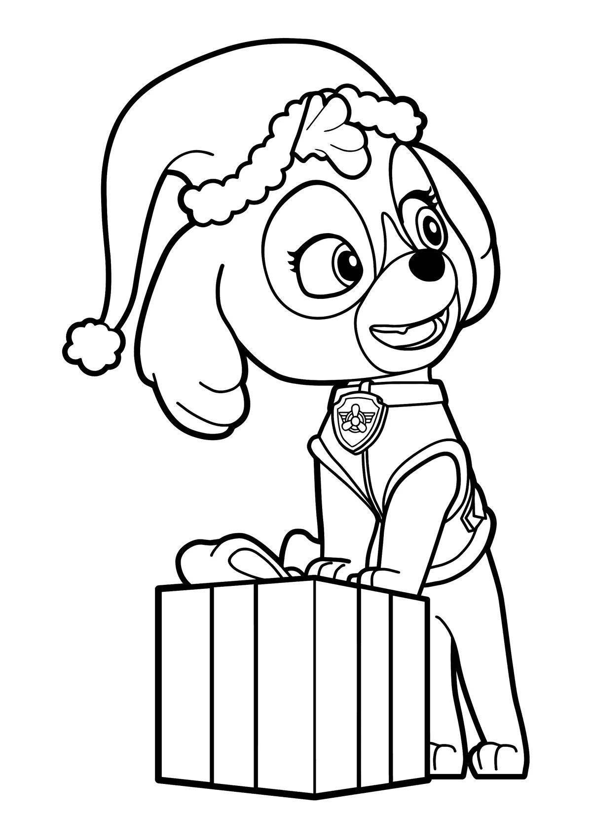 Skye puppy coloring page