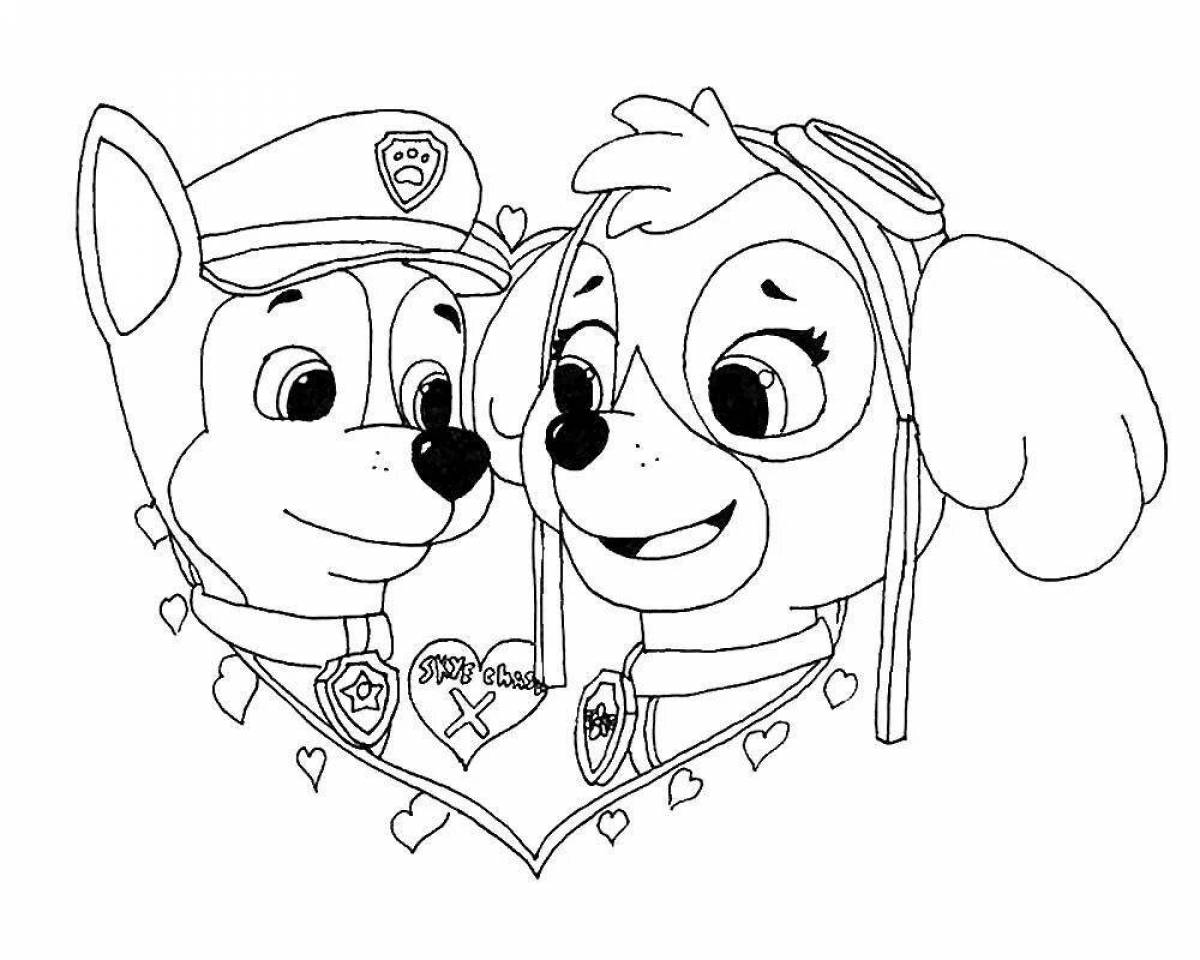 Sky puppy coloring page