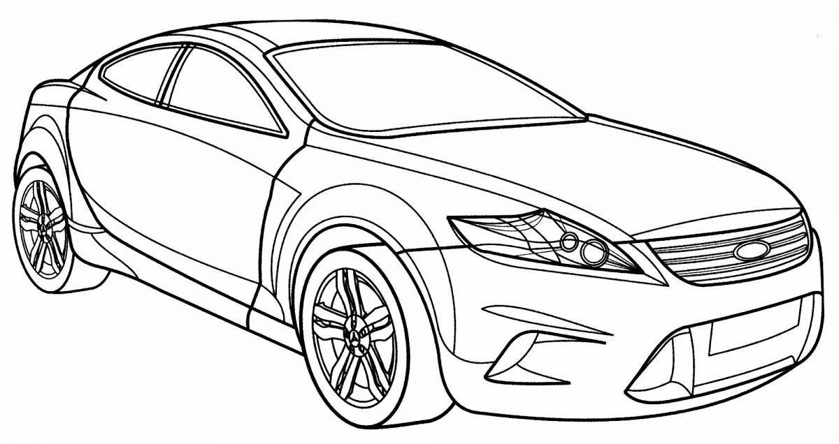 Colorful ford focus coloring page