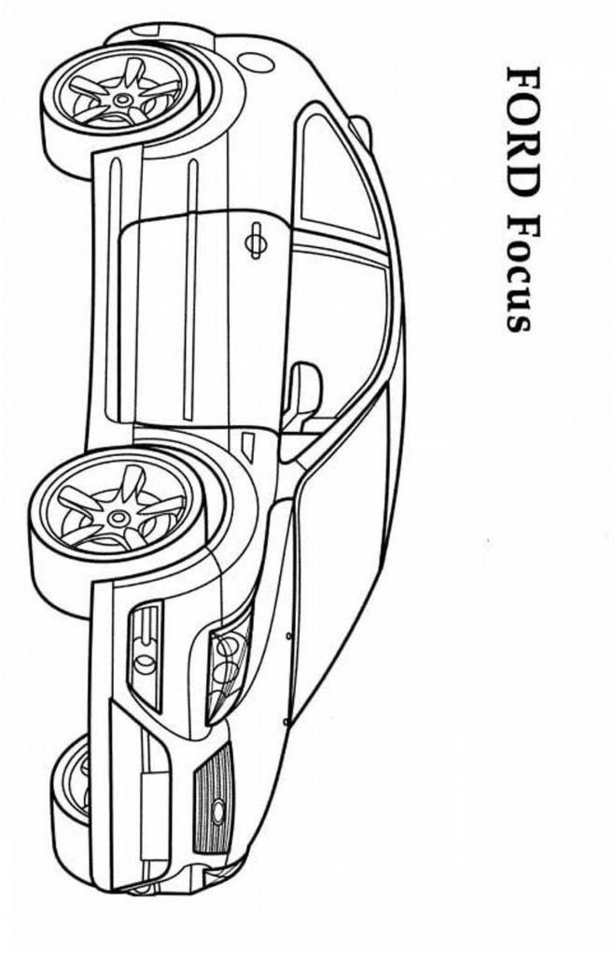 Joyful ford focus coloring page