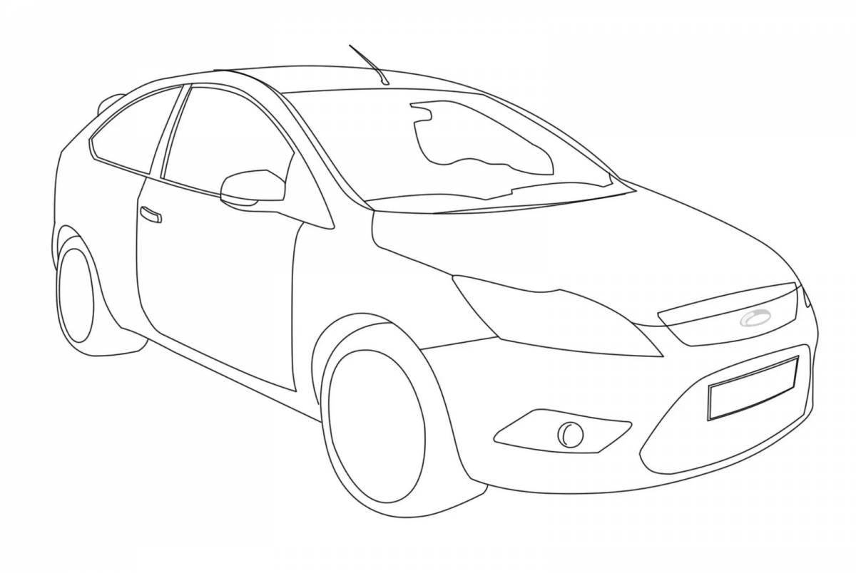 Animated ford focus coloring page