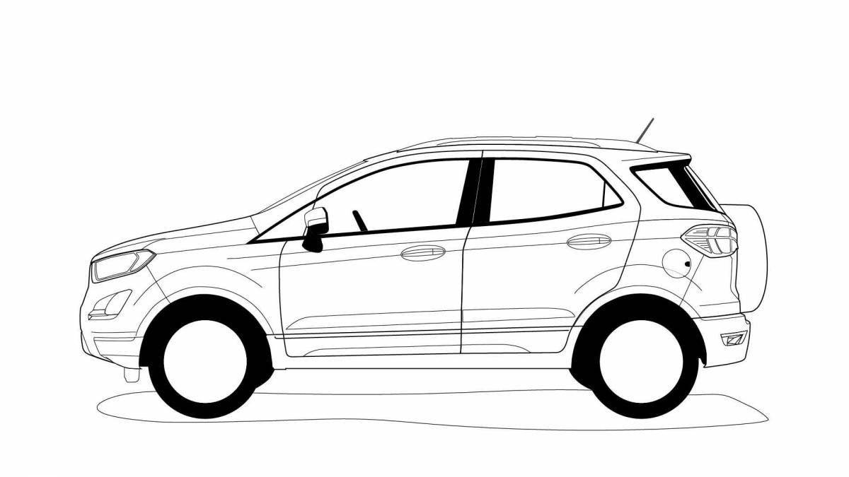 Coloring page stylish ford focus