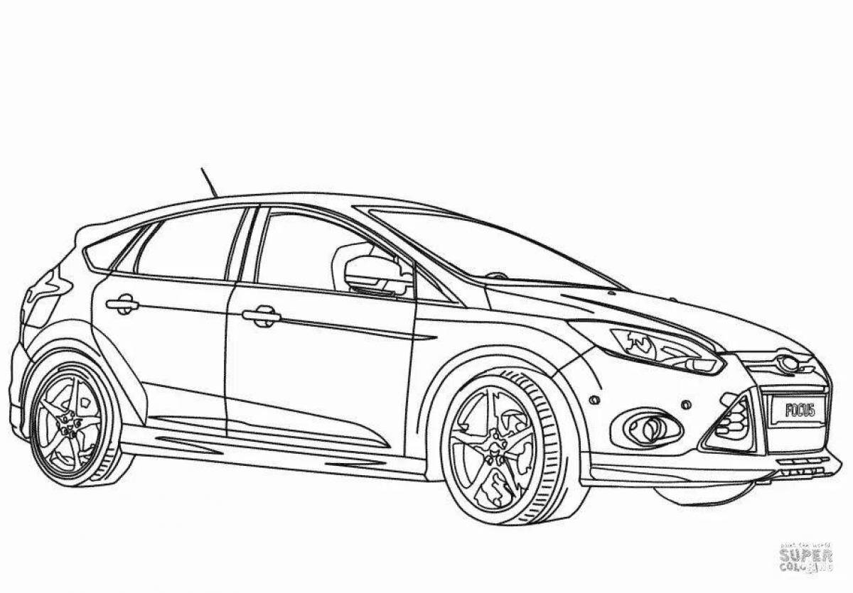 Modern ford focus coloring page