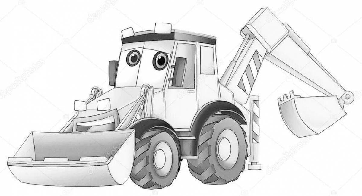 Exciting backhoe loader coloring book