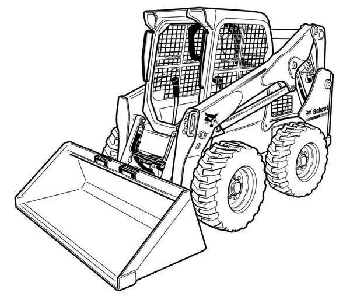 Coloring page of attractive backhoe loader