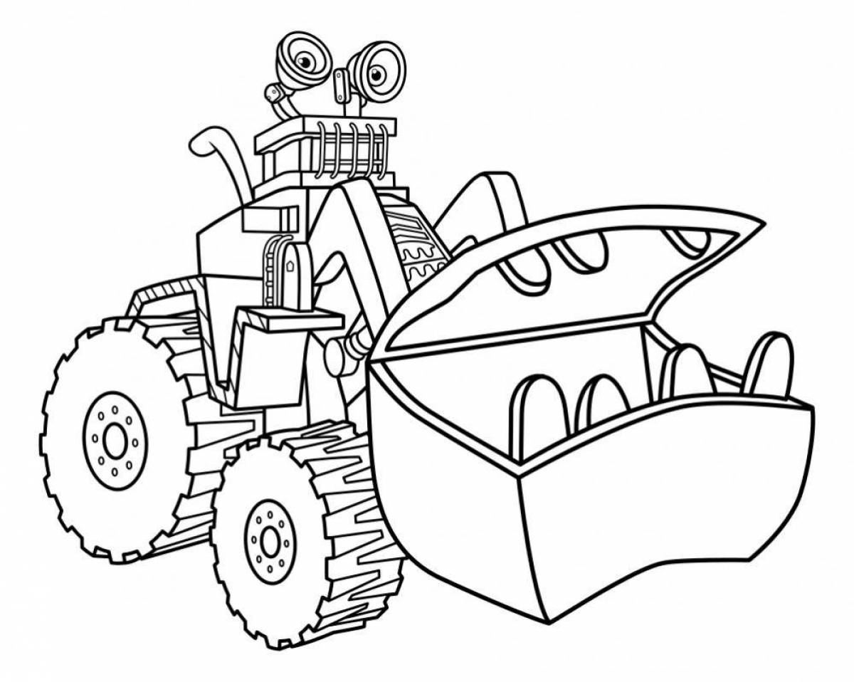 Awesome backhoe loader coloring page