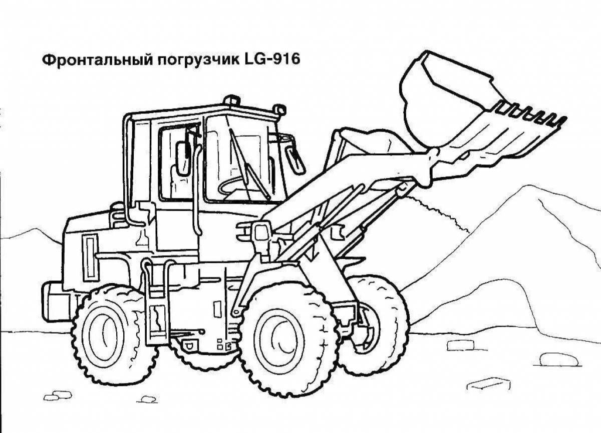 Animated backhoe loader coloring page