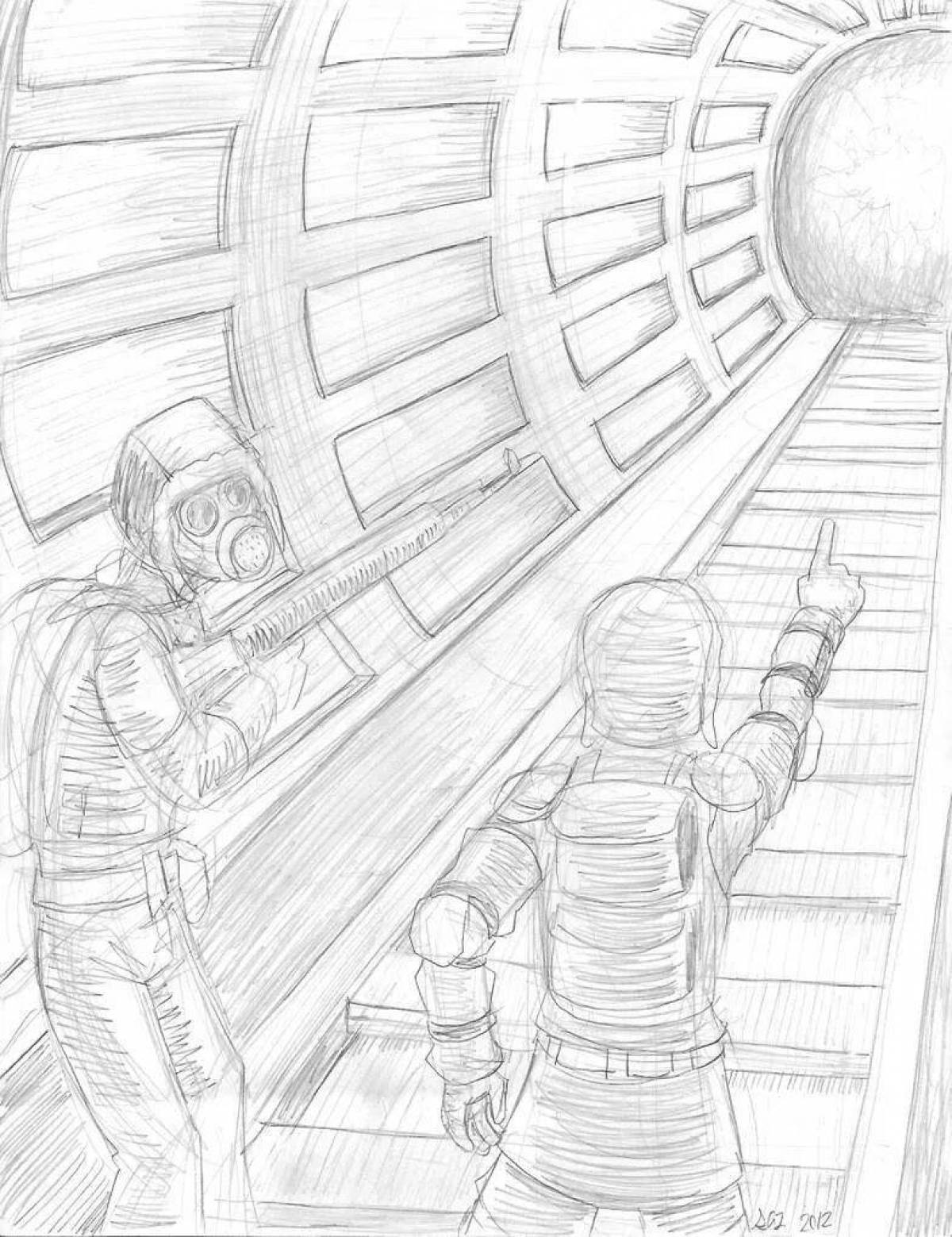 Subway 2033 playful coloring page