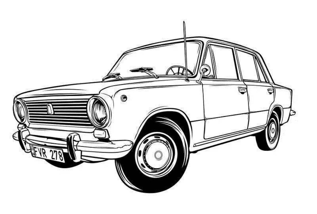 Coloring book fine soviet cars