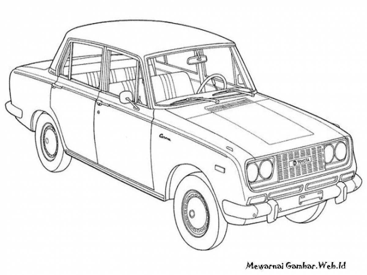 Coloring page timeless soviet cars