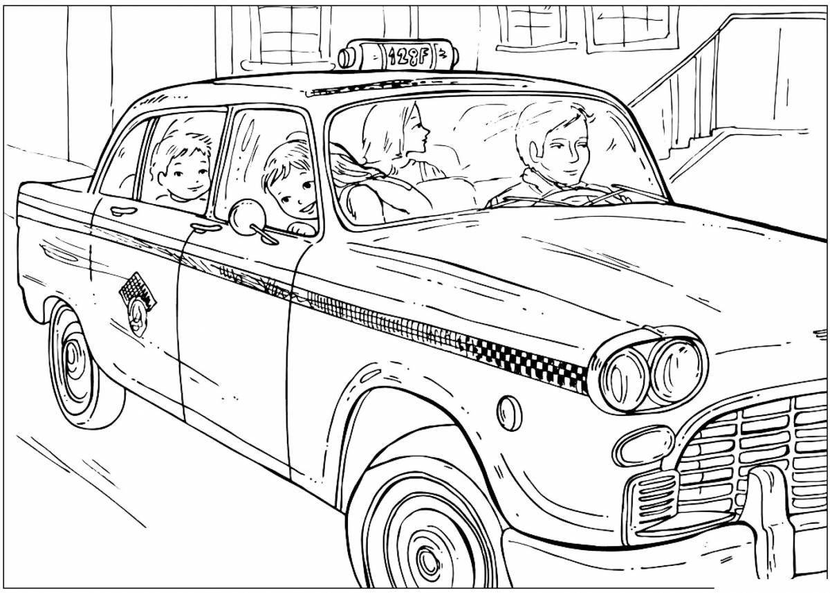 Coloring page stylish soviet cars