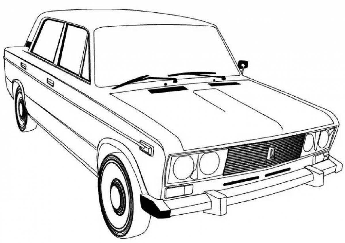 Coloring page smooth soviet cars