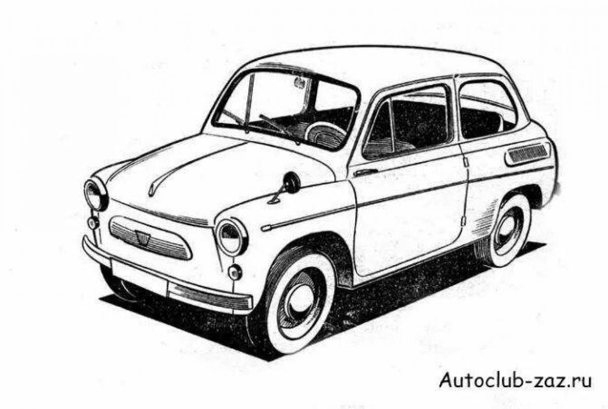 Coloring page innovative soviet cars