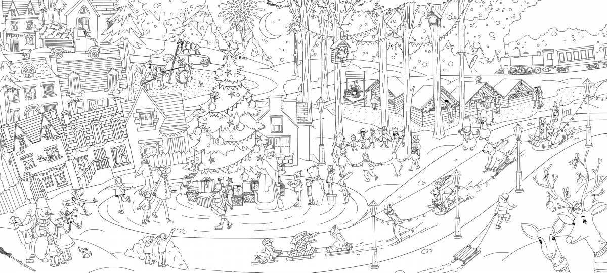 Coloring page jubilant giant of the new year