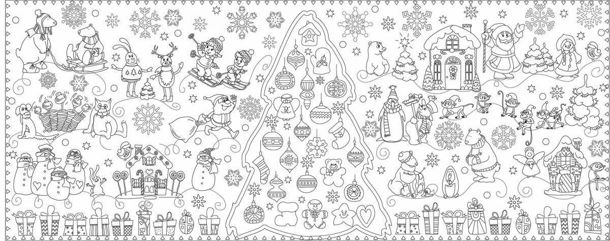 Living giant Christmas coloring book