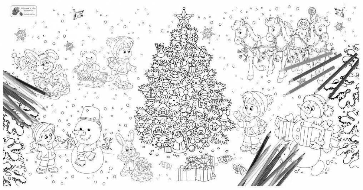 Exciting giant Christmas coloring book