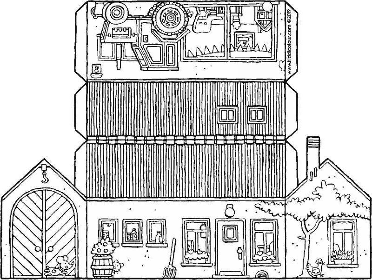 Exquisite paper house coloring book