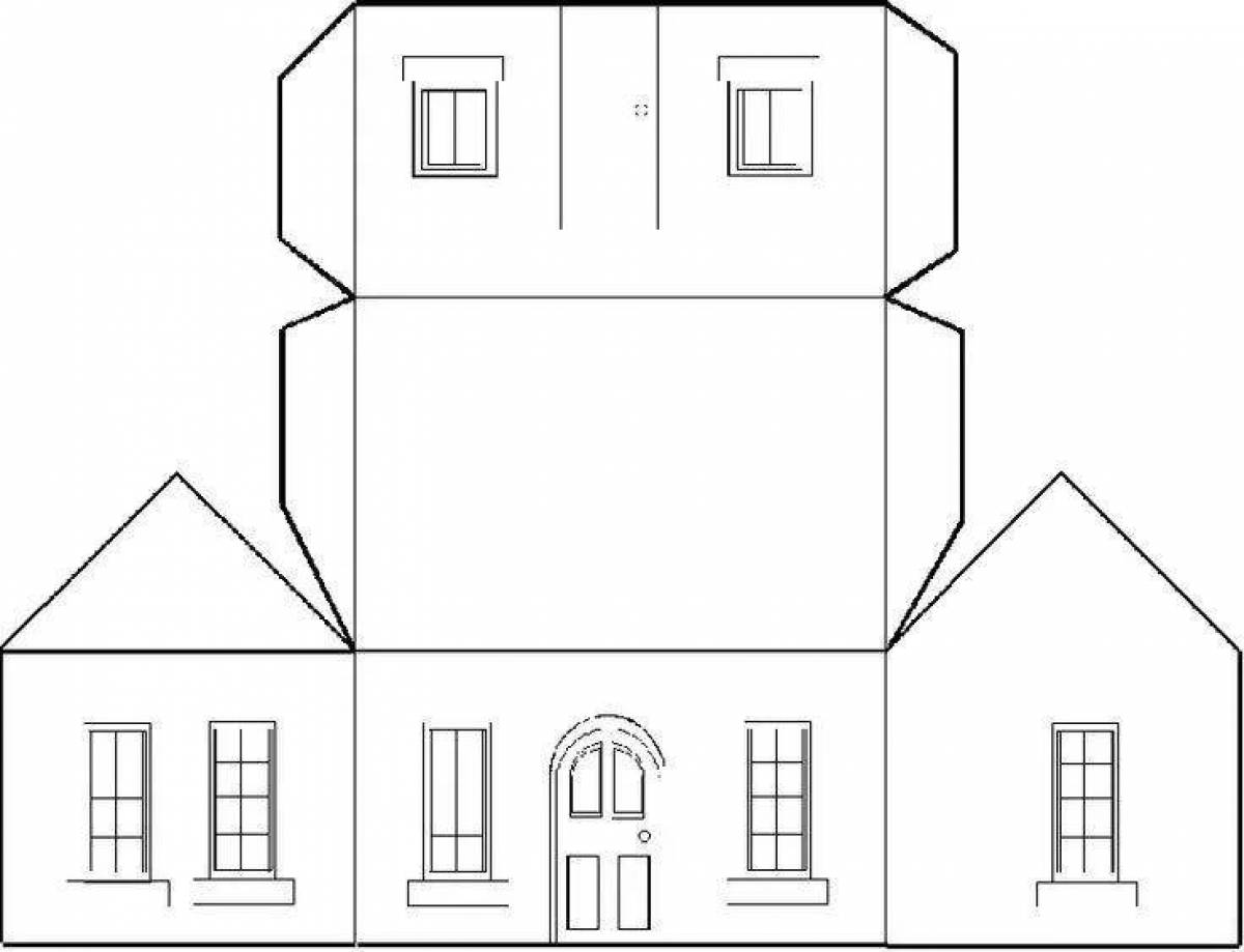 Funny paper house coloring book
