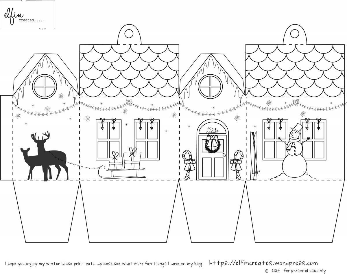 Comic paper house coloring book