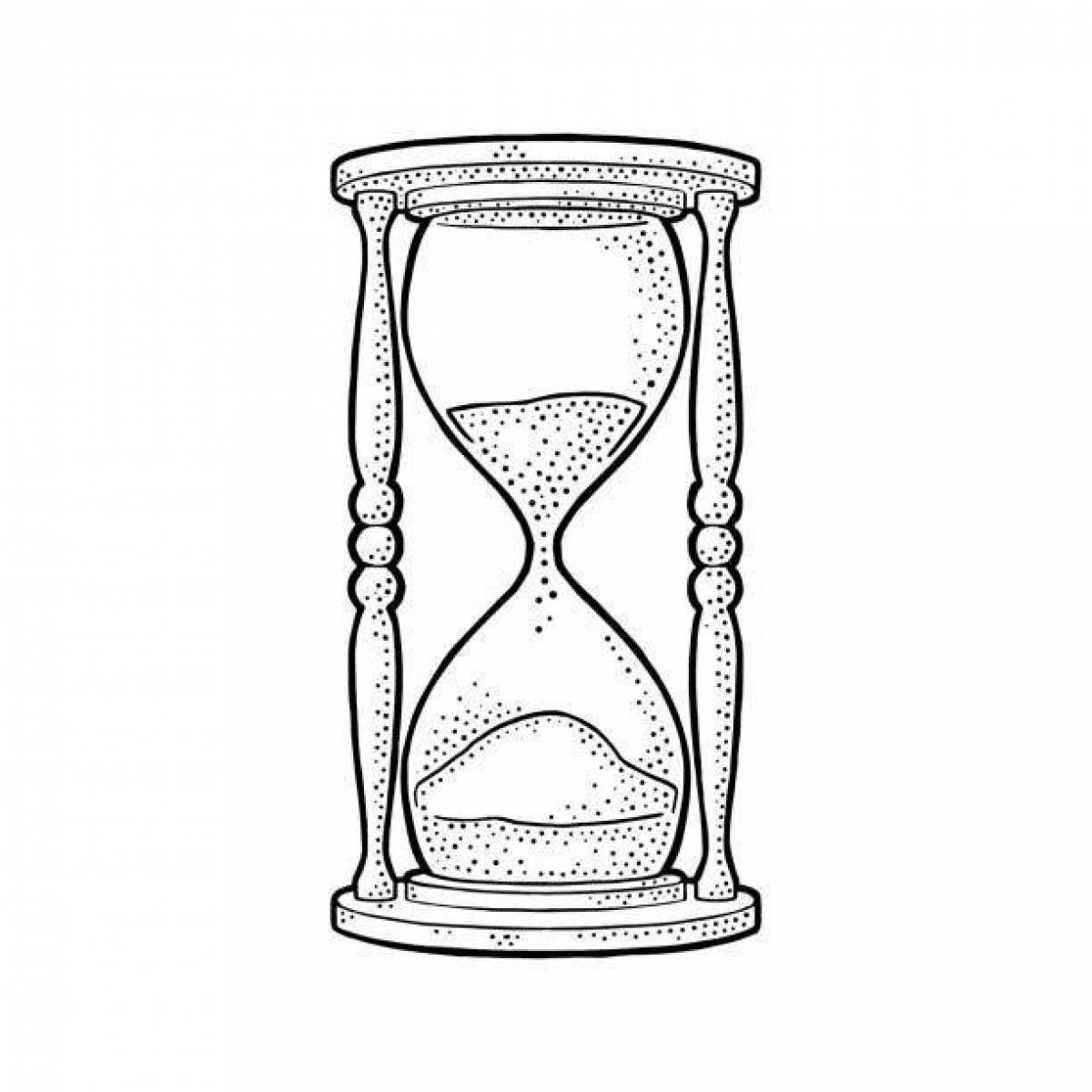 Sparkly hourglass coloring page