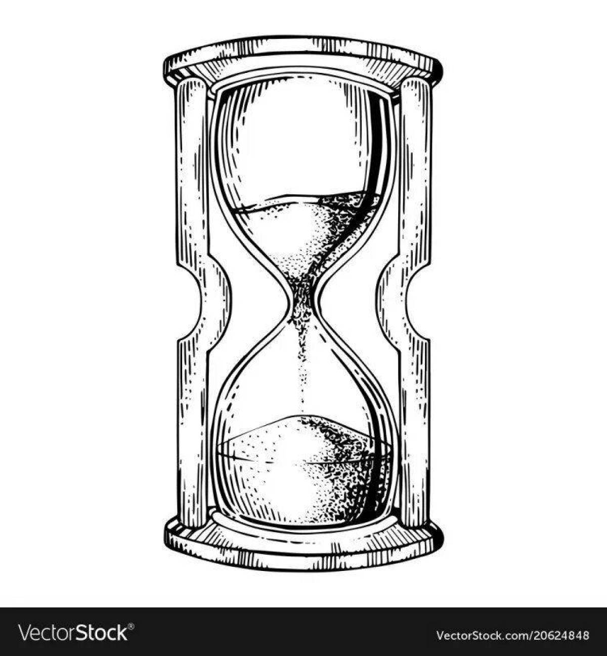 Dazzling hourglass coloring page