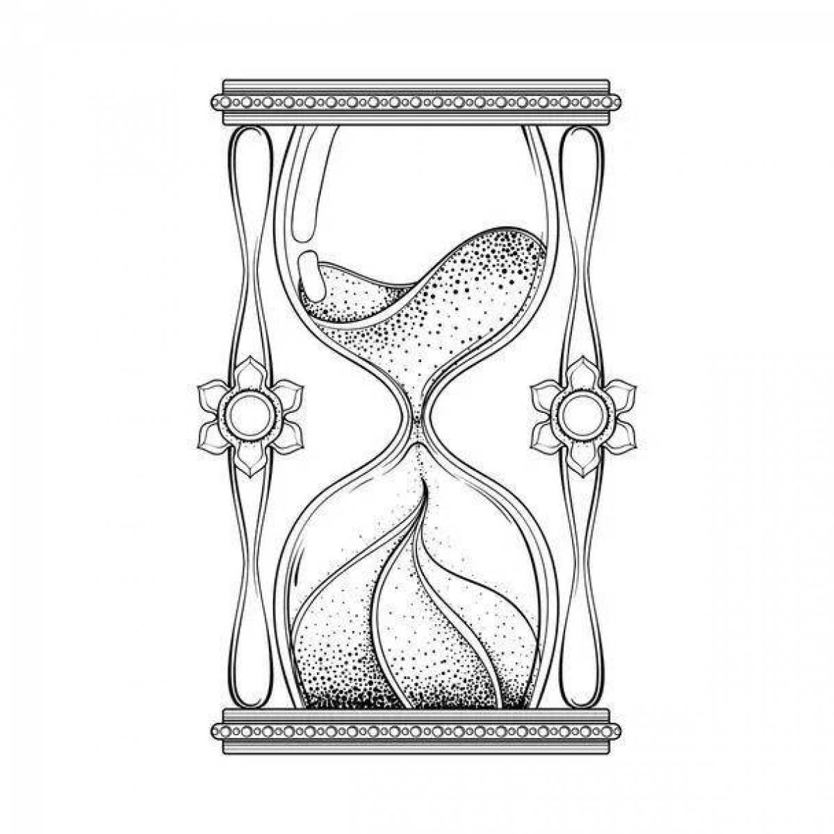 Happy hourglass coloring page
