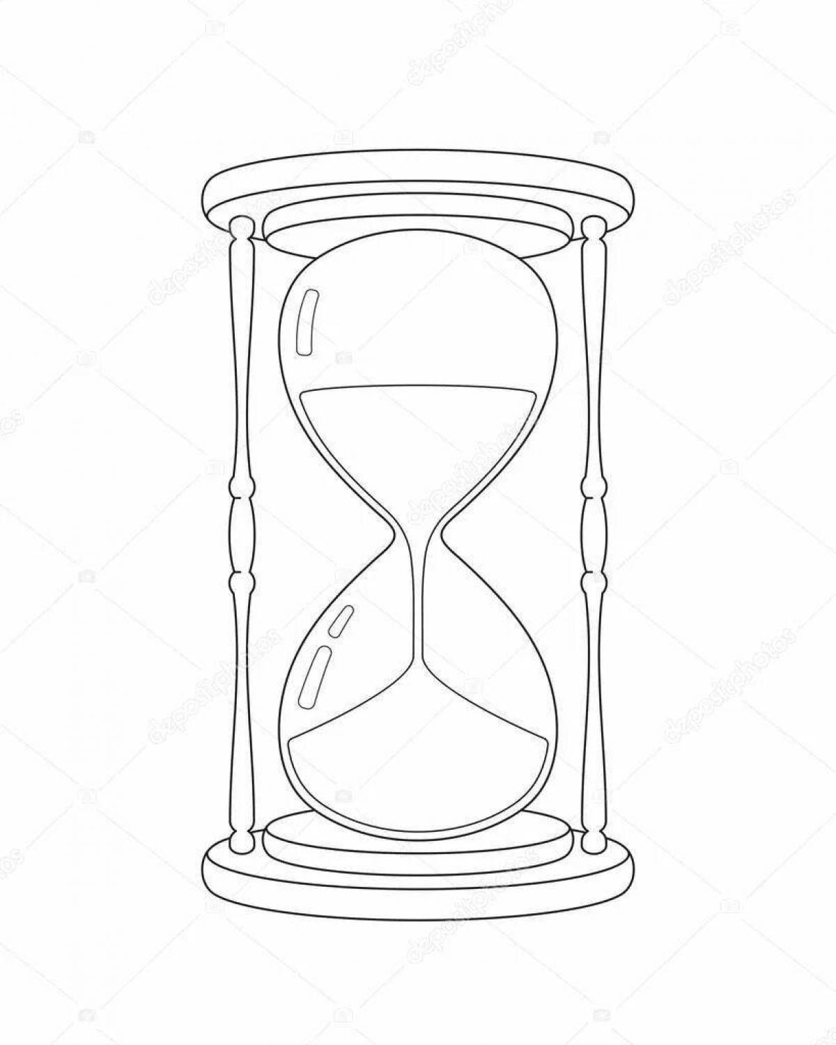 Playful hourglass coloring page