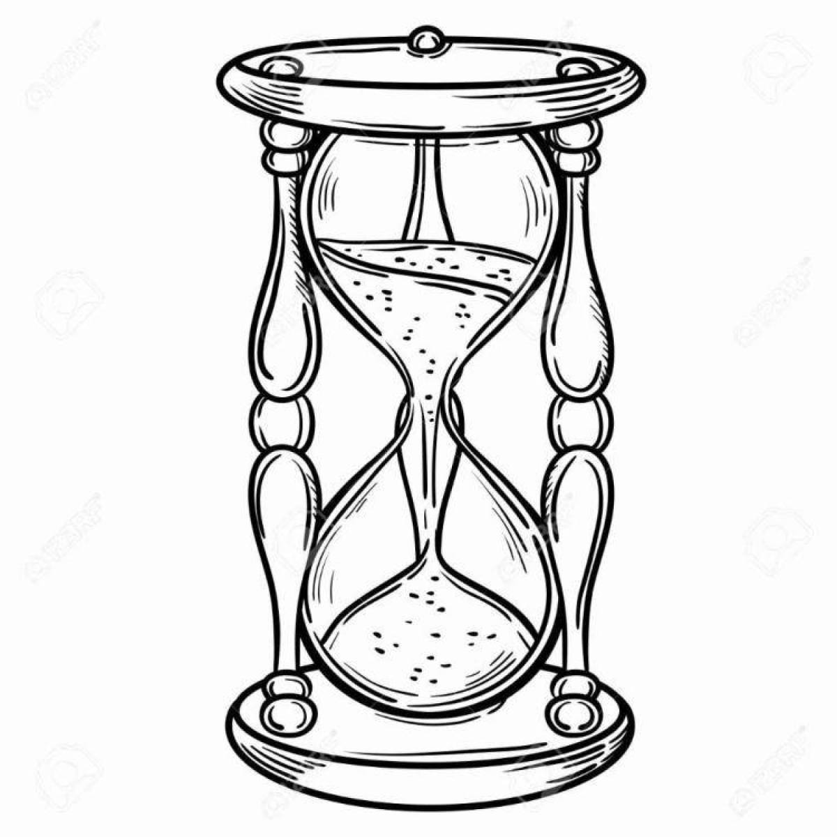 Luxury hourglass coloring page