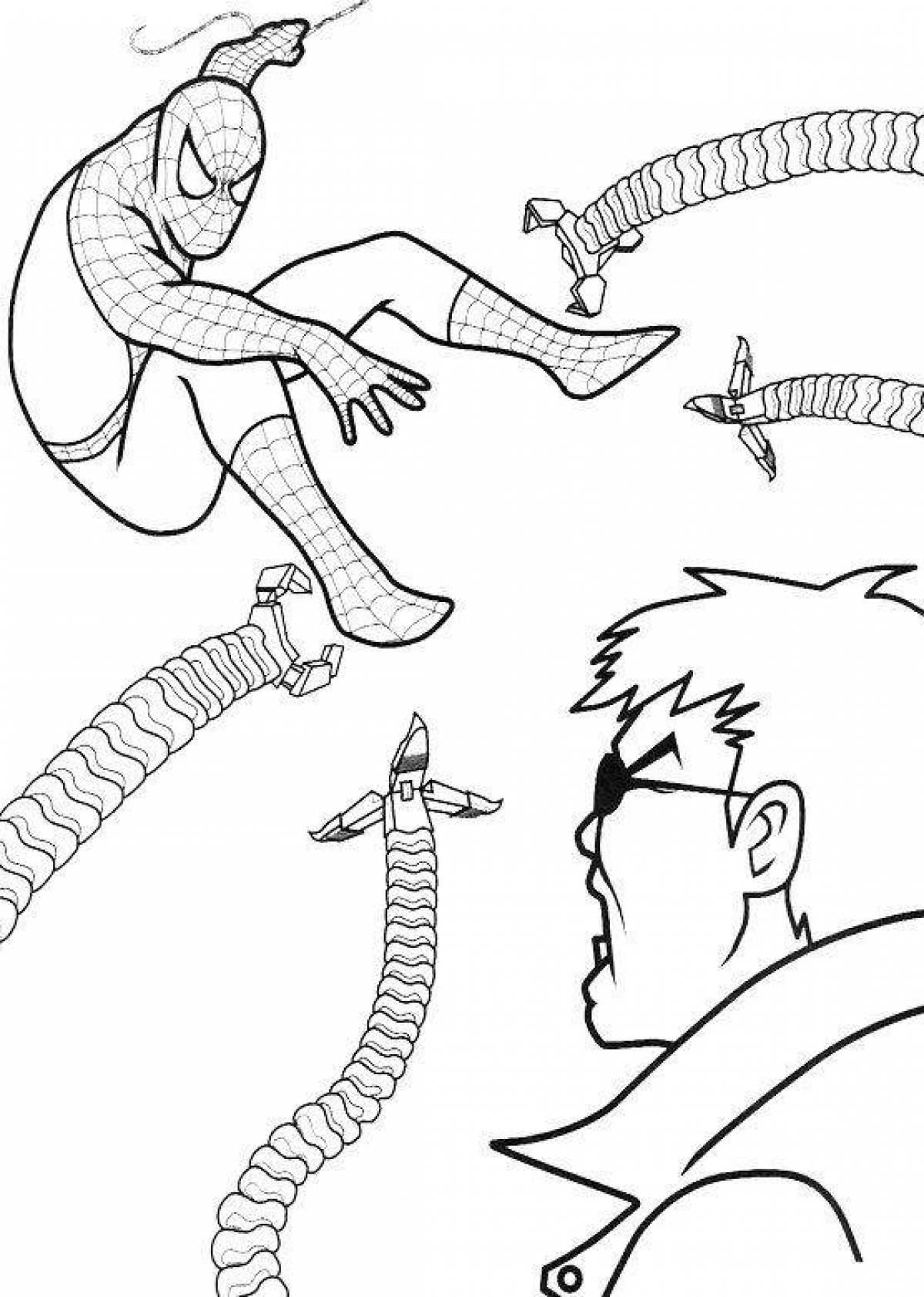 Coloring page playful doctor octopus
