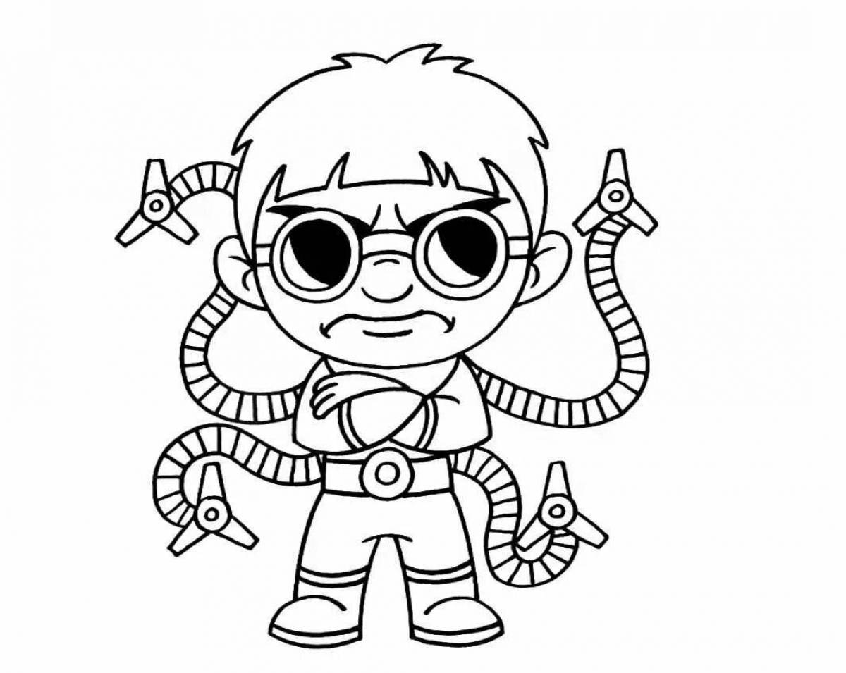 Charming doctor octopus coloring book