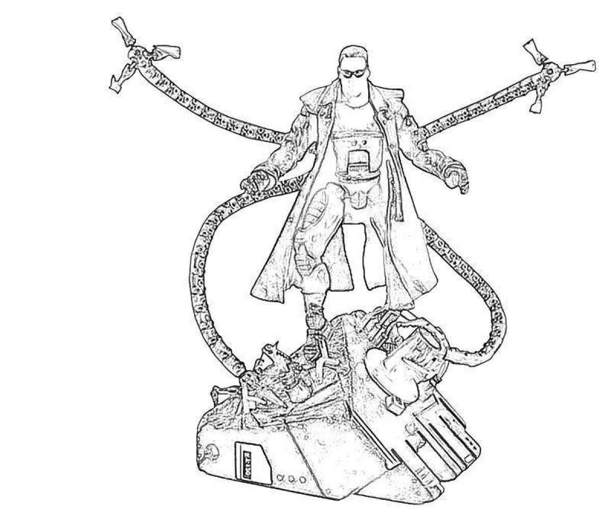 Coloring page cute doctor octopus