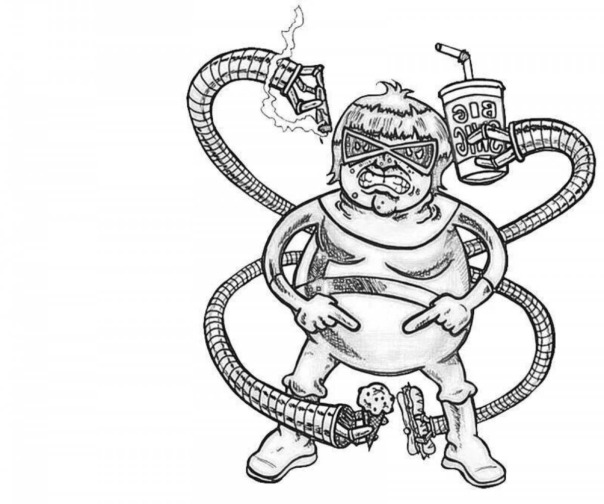 Coloring book amazing doctor octopus
