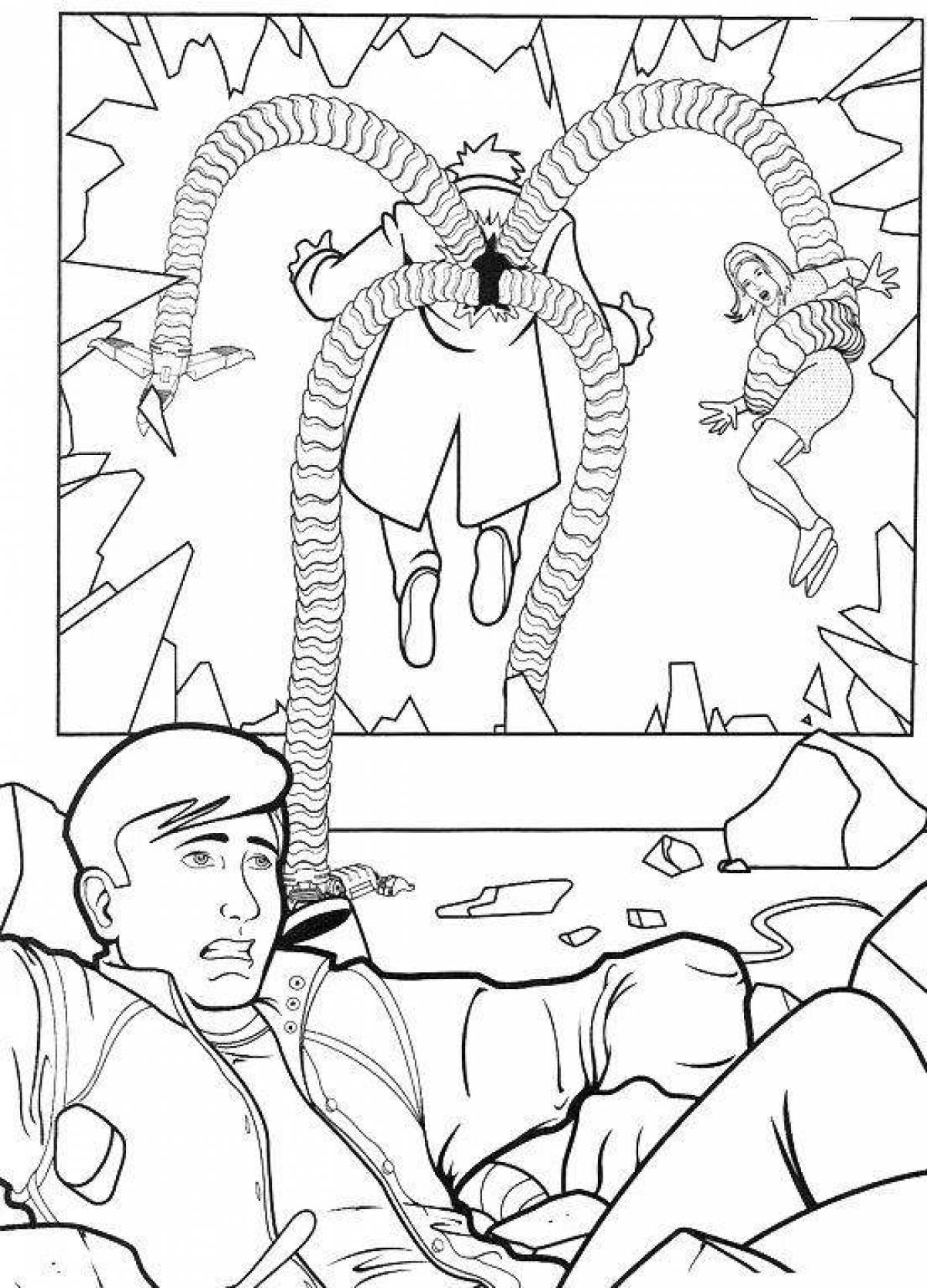 Coloring book shiny doctor octopus