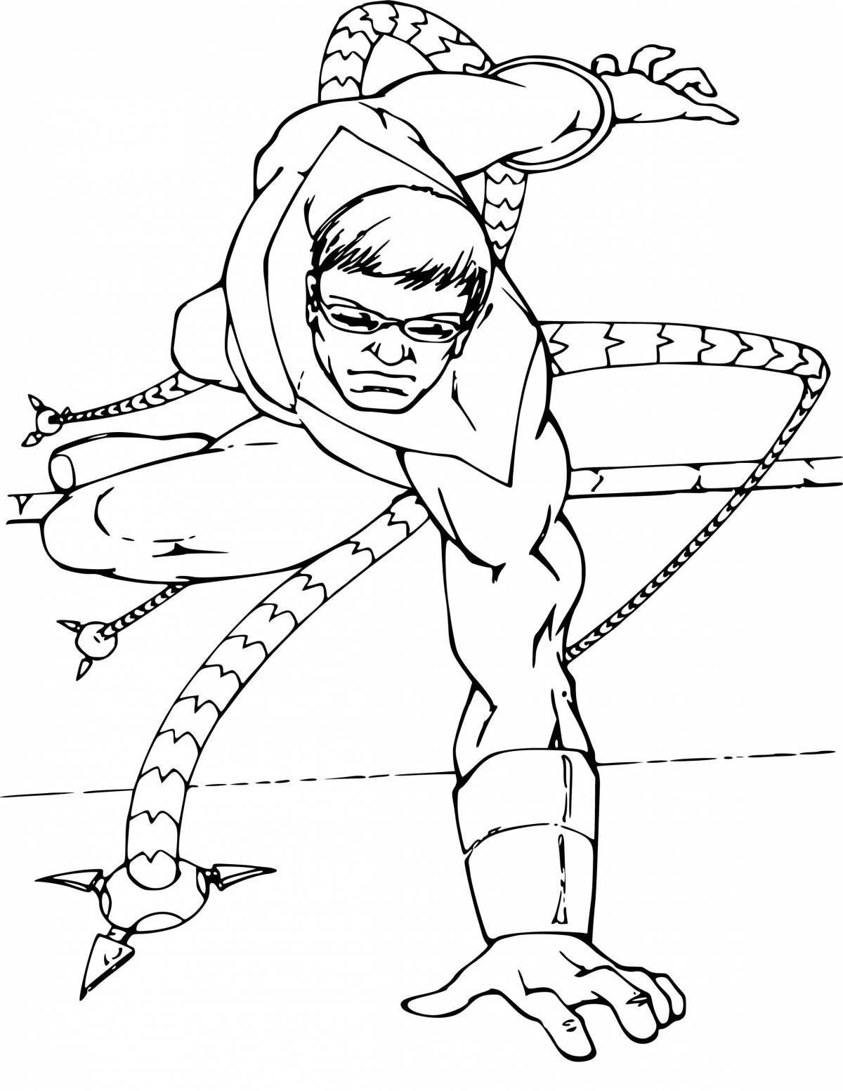 Coloring page impressive doctor octopus