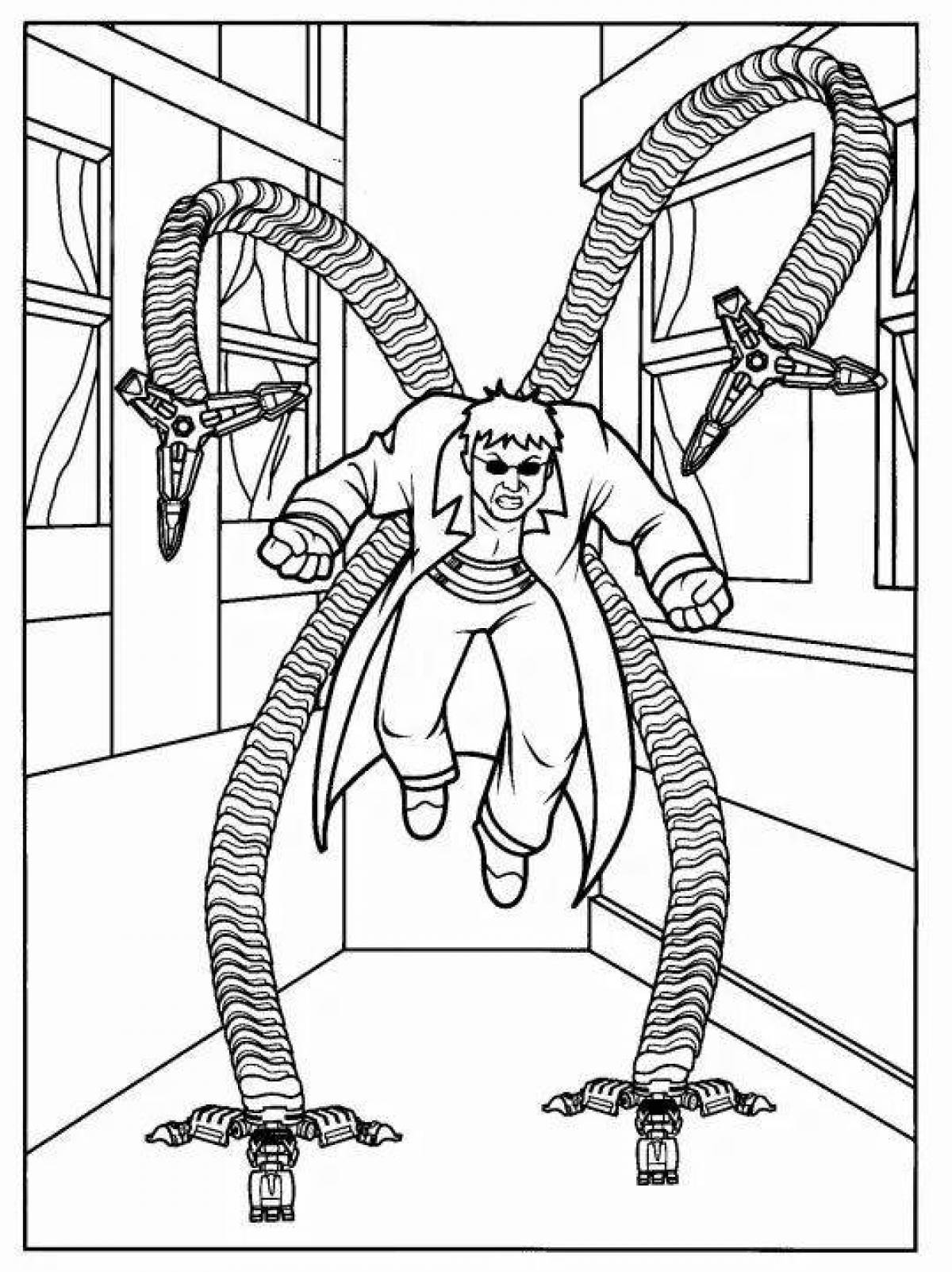 Coloring page spectacular doctor octopus