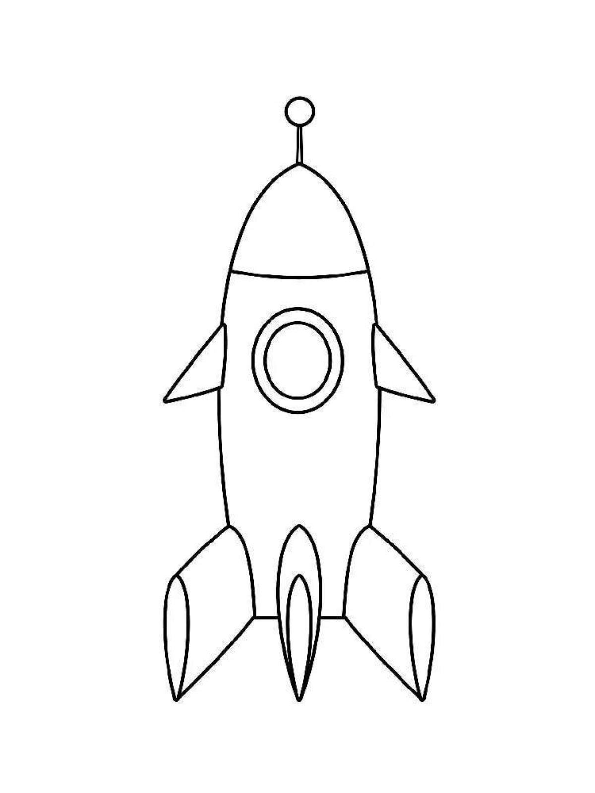 Coloring page joyful rocket