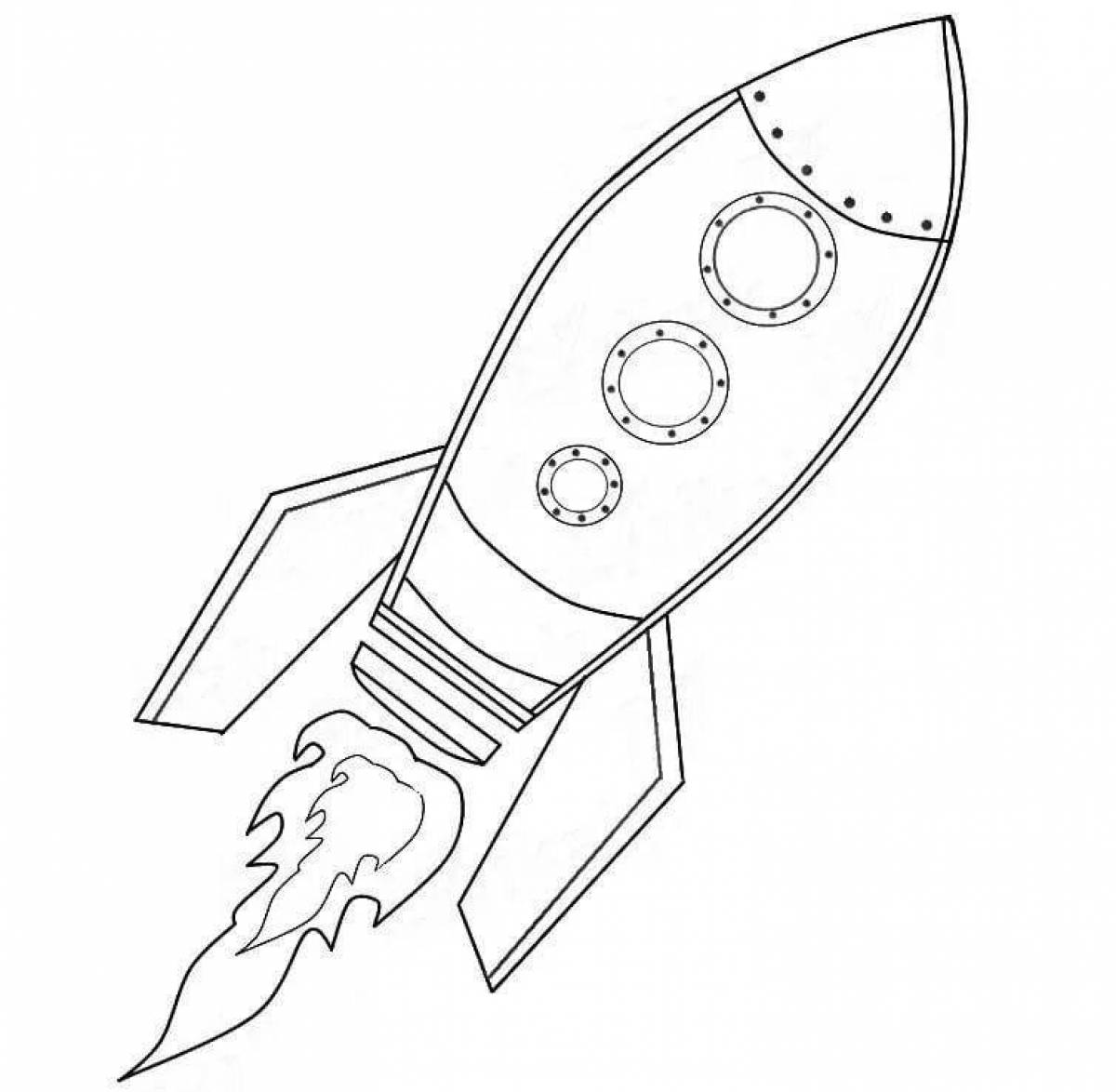 Majestic rocket coloring page