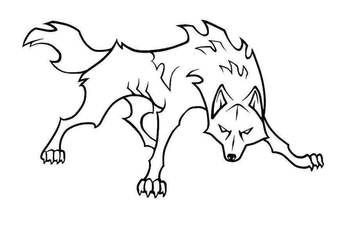 Ferocious bad wolf coloring page