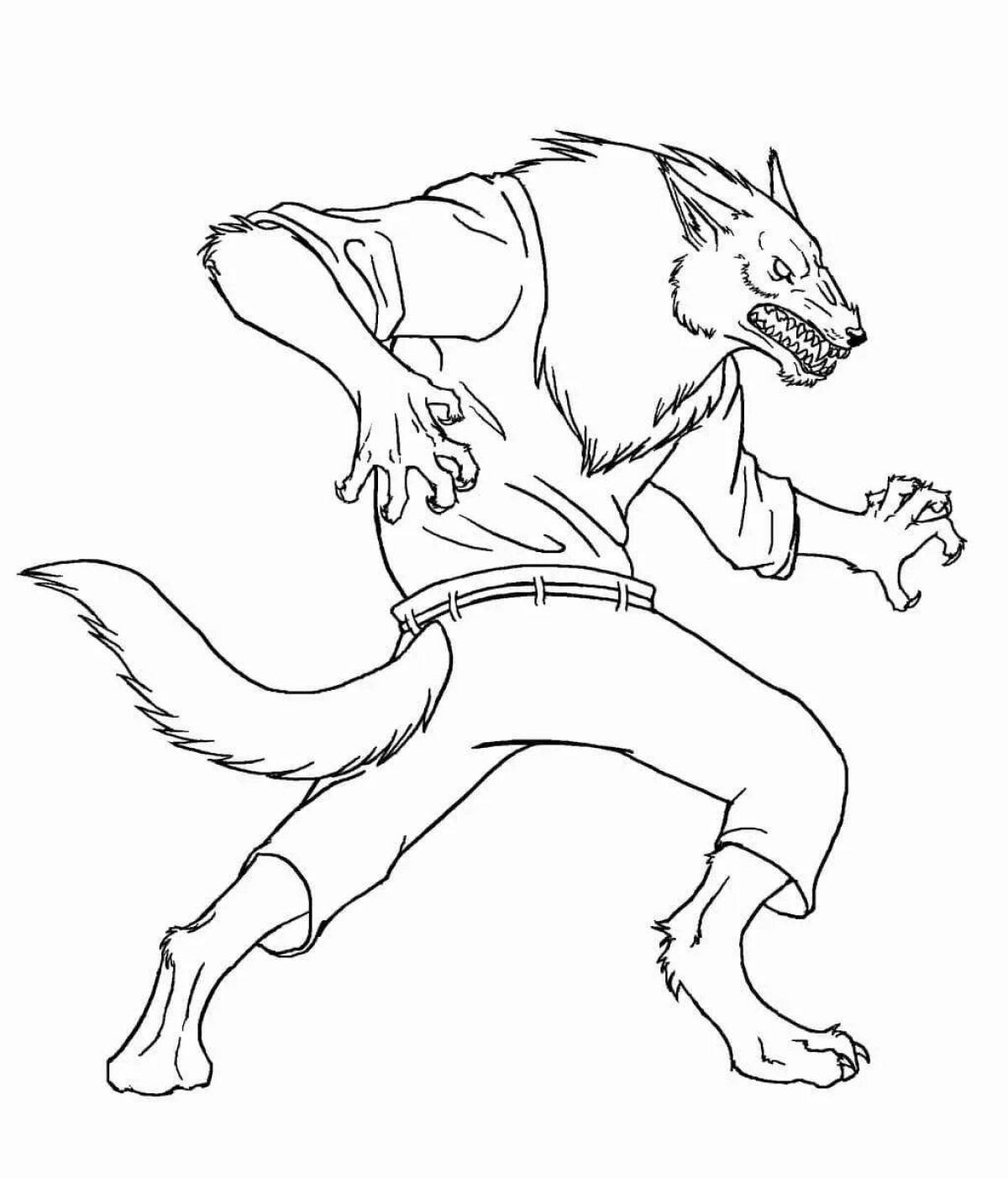 Cunning bad wolf coloring page
