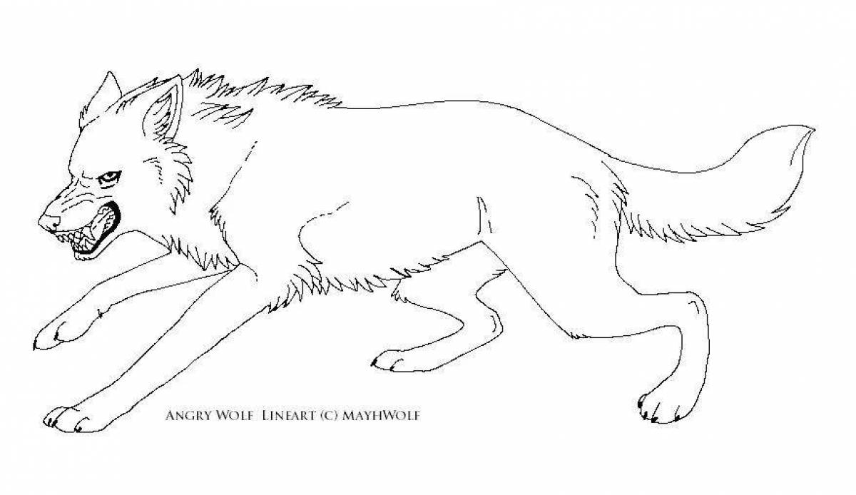 The menacing bad wolf coloring page