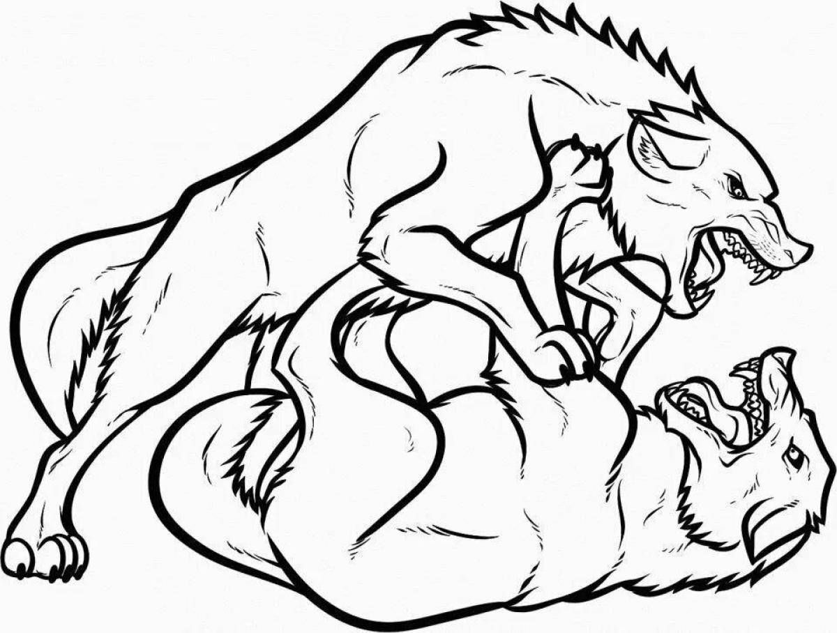Impressive bad wolf coloring page