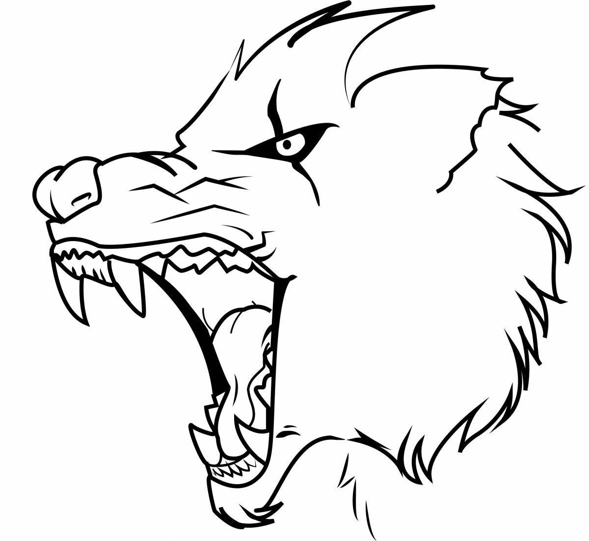 Раскраска опасный злой волк