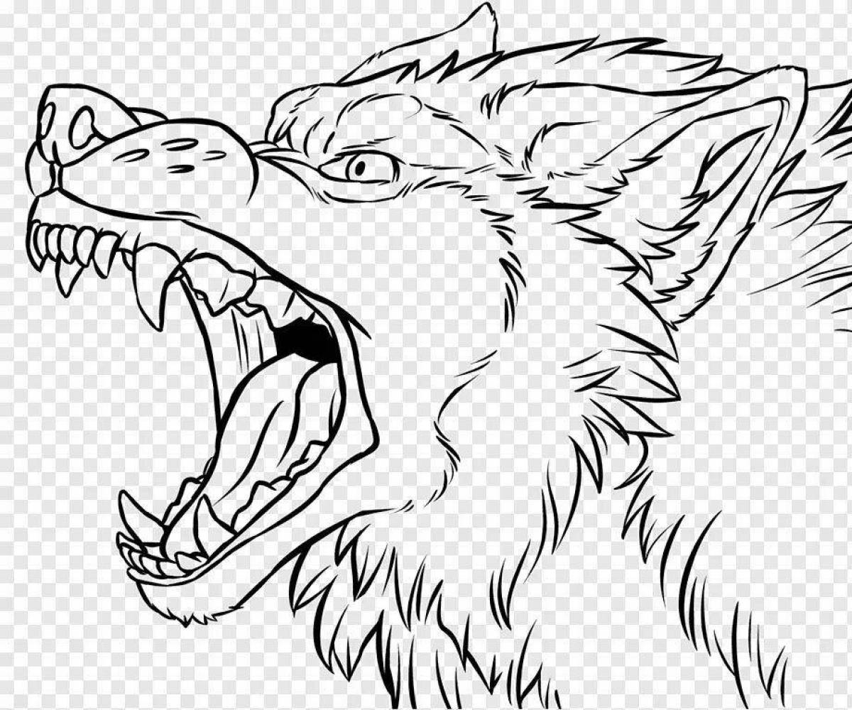 Glowing bad wolf coloring page