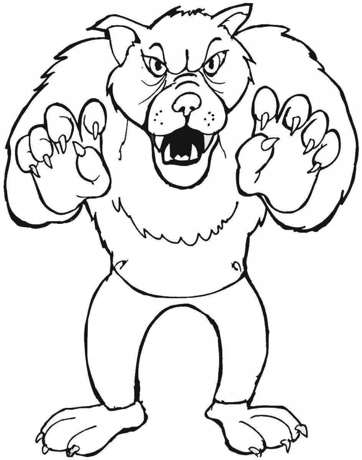 Chilling bad wolf coloring page