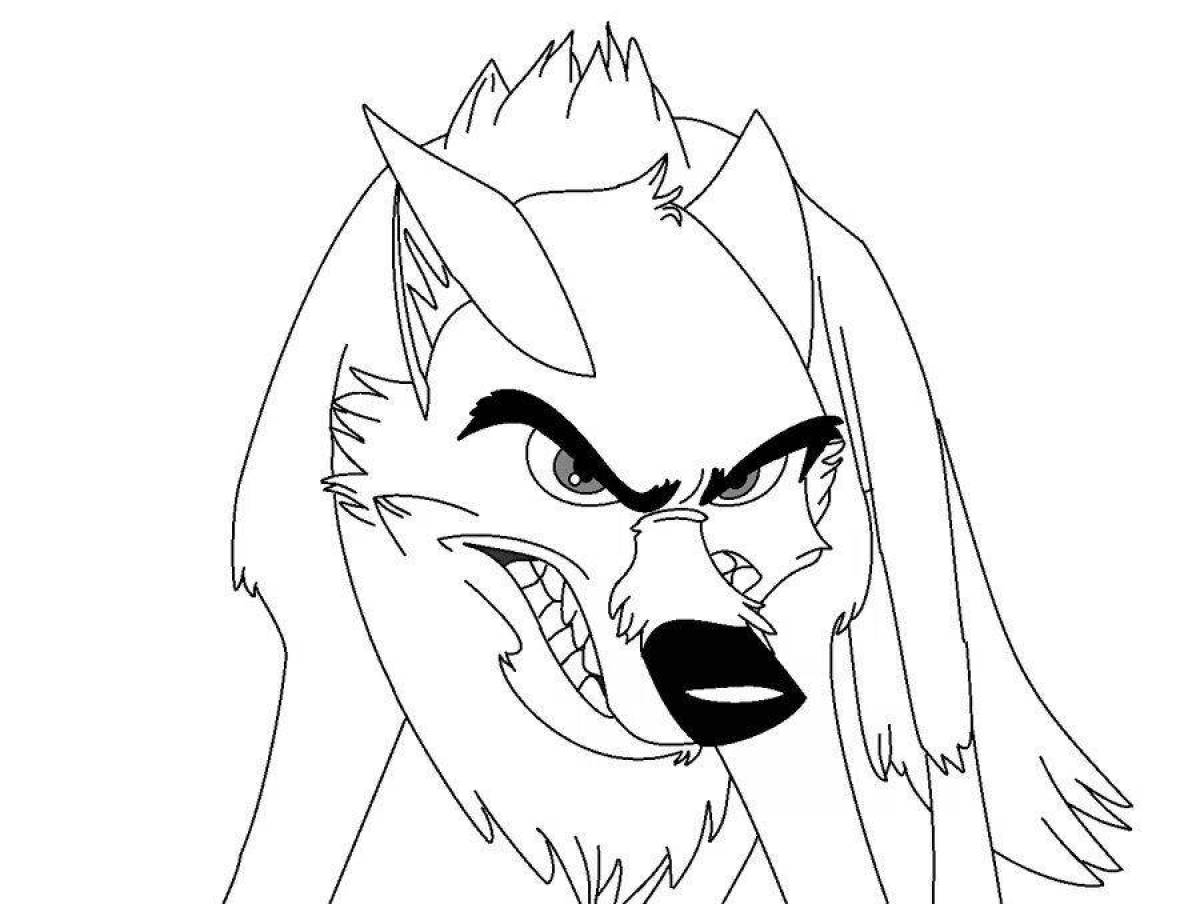 Amazing bad wolf coloring page