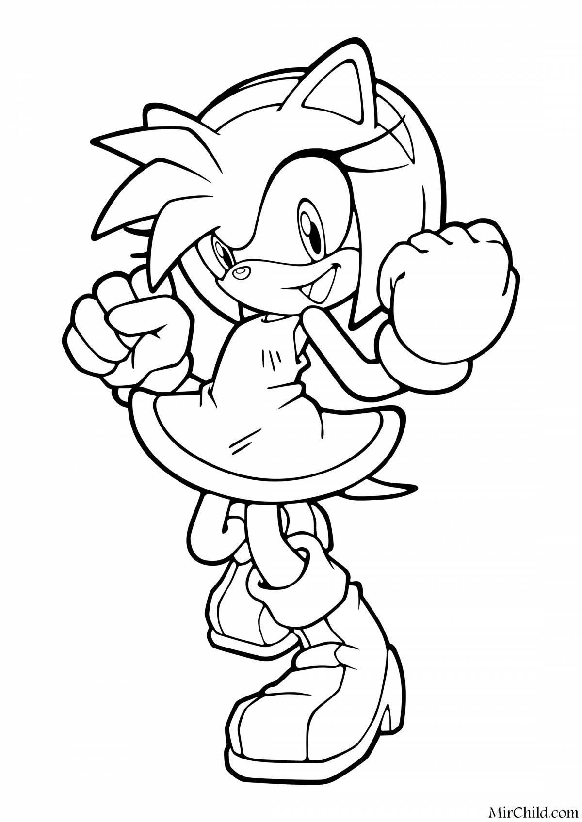 Sonic amy playful coloring