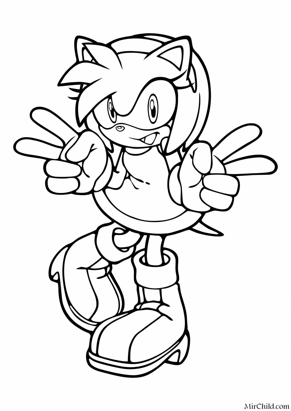 Animated sonic amy coloring book