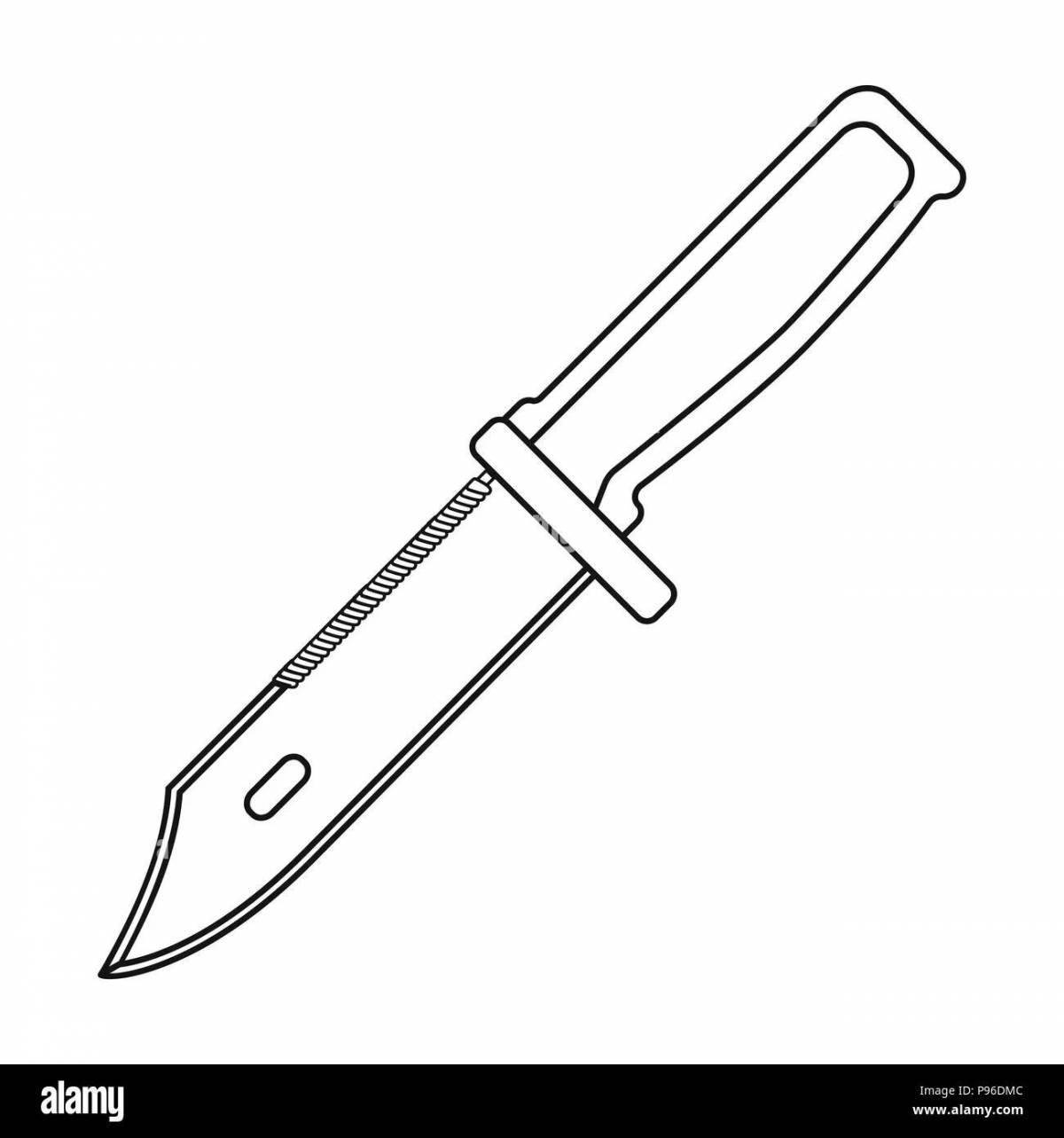 Colorful m9 knife coloring page