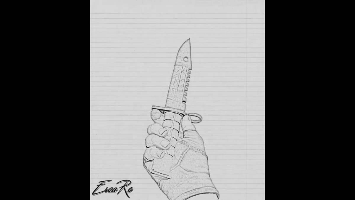 M9 punch knife coloring page